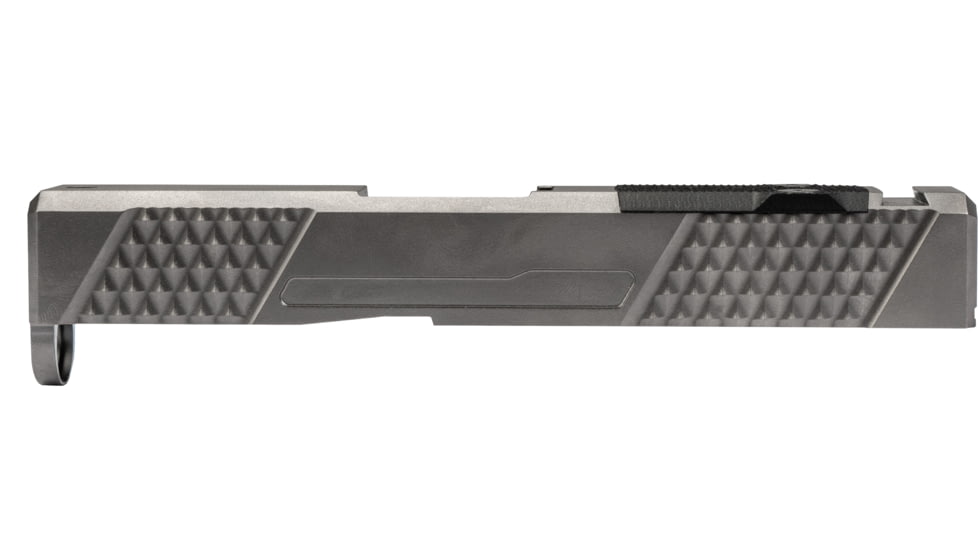 Grey Ghost Precision Glock 43 Stripped Slide, Version 2 - Diamond Checkering Pattern, 17-4PH SS, DLC Grey, GGP-SPG43-V2-GRY