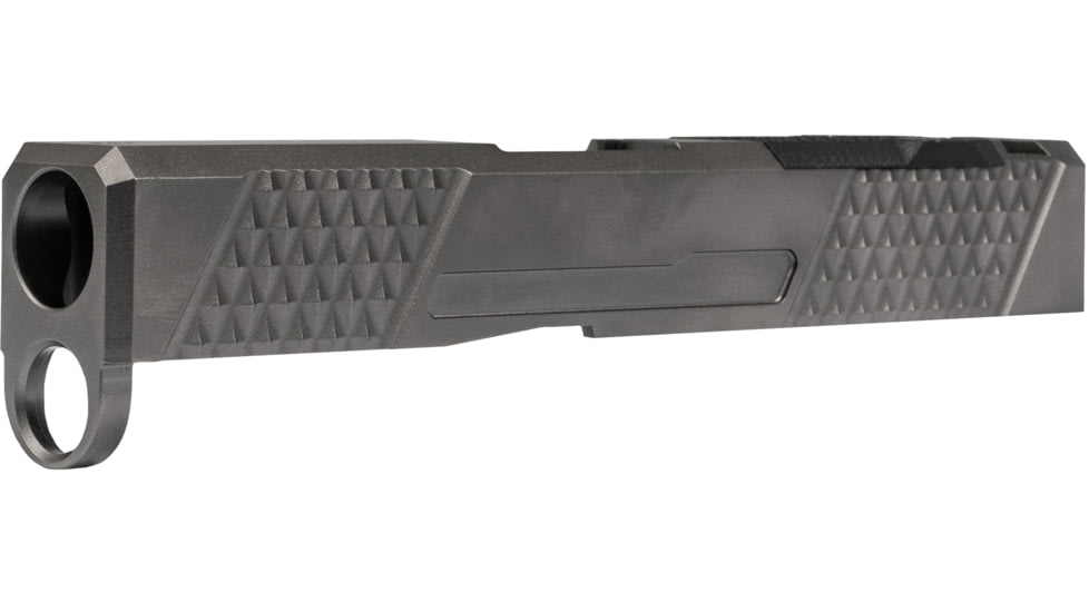 Grey Ghost Precision Glock 43 Stripped Slide, Version 2 - Diamond Checkering Pattern, 17-4PH SS, DLC Grey, GGP-SPG43-V2-GRY