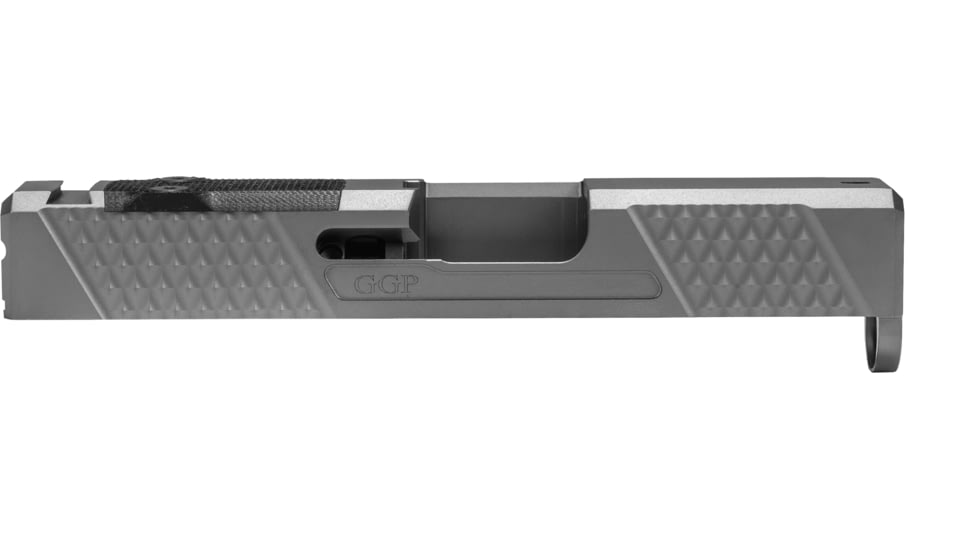 Grey Ghost Precision Glock 43 Stripped Slide, Version 2 - Diamond Checkering Pattern, 17-4PH Stainless Steel, DLC Grey, Grey, GGP-SPG43-V2-GRY