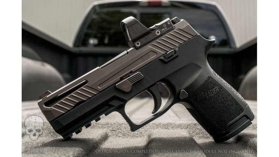 Grey Ghost Precision Sig P320 Full Size Slide Version 1, Stainless Steel, Black, GGP-320-F-BLK-1
