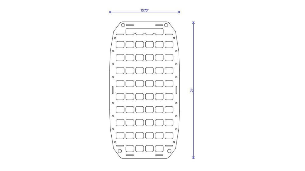 Grey Man Tactical 10.75 x 21 Rigid MOLLE Panel, Black, 000162