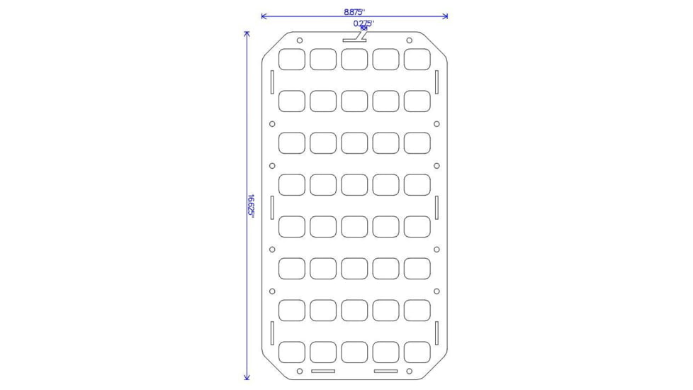 Grey Man Tactical 8.875 x 16.625 Rigid MOLLE Panel, Black, GMT-RMP-05