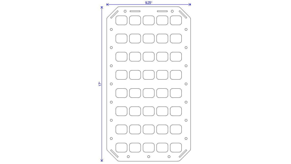 Grey Man Tactical 9.25 x 17 Rigid MOLLE Panel, Black, 000155