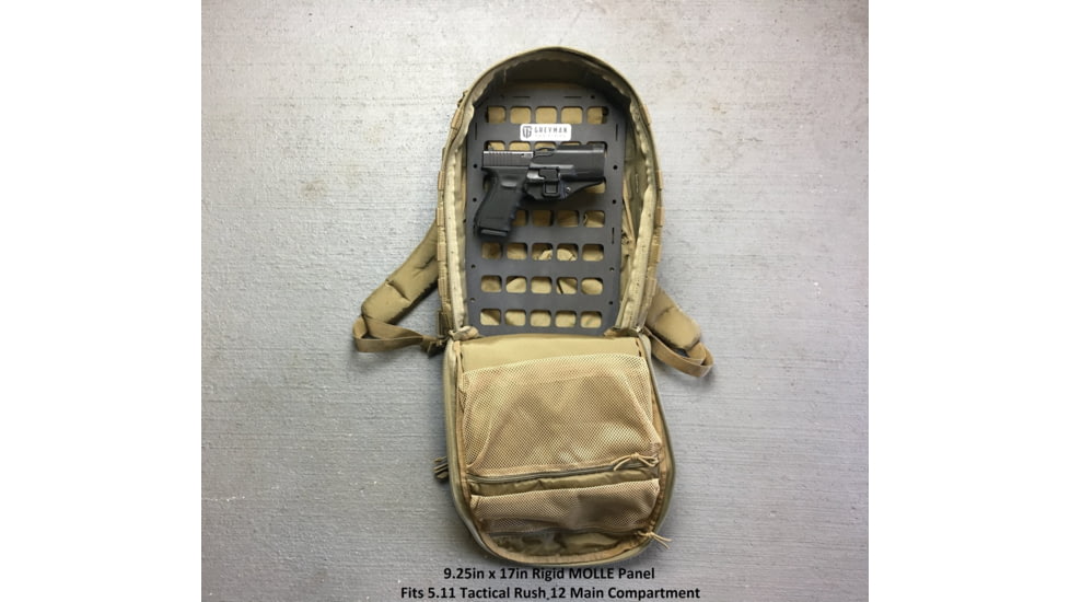 Grey Man Tactical 9.25 x 17 Rigid MOLLE Panel, Black, 000155