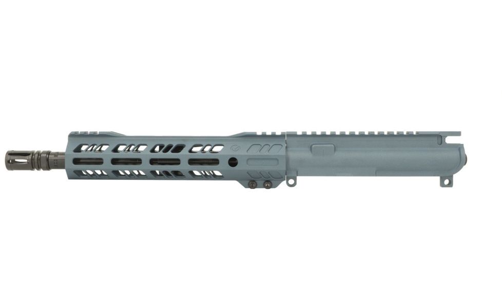 Grid Defense Complete Upper Receiver, .300 Blackout, 10.5 inch, Pistol Length, 4150 Steel Light HBAR Barrel, 1-8 Twist, 10.5 inch Hand Guard, A2 Flash Hider, Blue Titanium, GD105E9GFR300BT