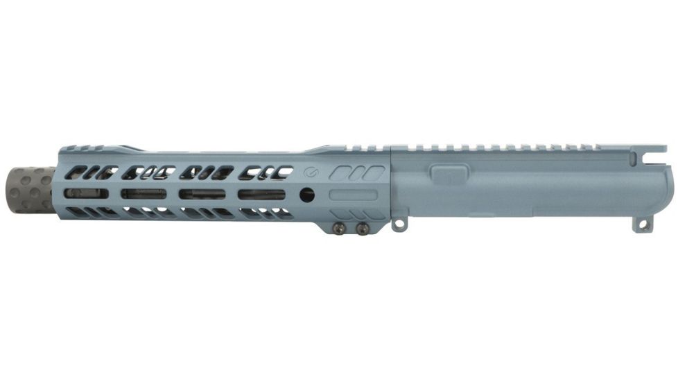Grid Defense Complete Upper Receiver, .300 Blackout, 7.5 inch, Pistol Length, 4150 Light HBAR Barrel, 1-8 Twist, 9 inch Octagon M-LOK Hand Guard, Dimpled Flash Can, Blue Titanium, GD75GDR9FCAN300BT