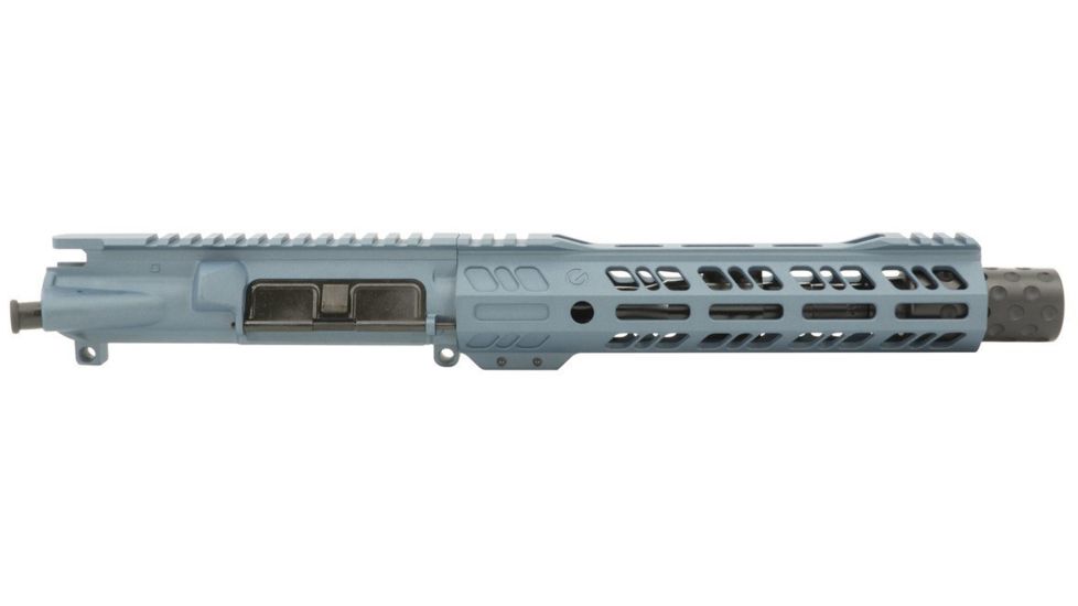 Grid Defense Complete Upper Receiver, .300 Blackout, 7.5 inch, Pistol Length, 4150 Light HBAR Barrel, 1-8 Twist, 9 inch Octagon M-LOK Hand Guard, Dimpled Flash Can, Blue Titanium, GD75GDR9FCAN300BT