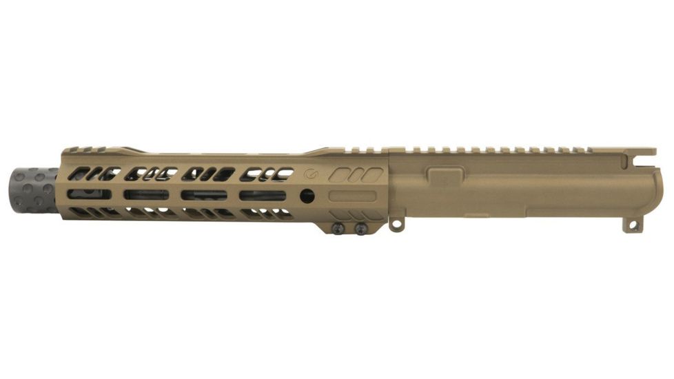 Grid Defense Complete Upper Receiver, .300 Blackout, 7.5 inch, Pistol Length, 4150 Light HBAR Barrel, 1-8 Twist, 9 inch Octagon M-LOK Hand Guard, Dimpled Flash Can, Burnt Bronze, GD75GDR9FCAN300BB