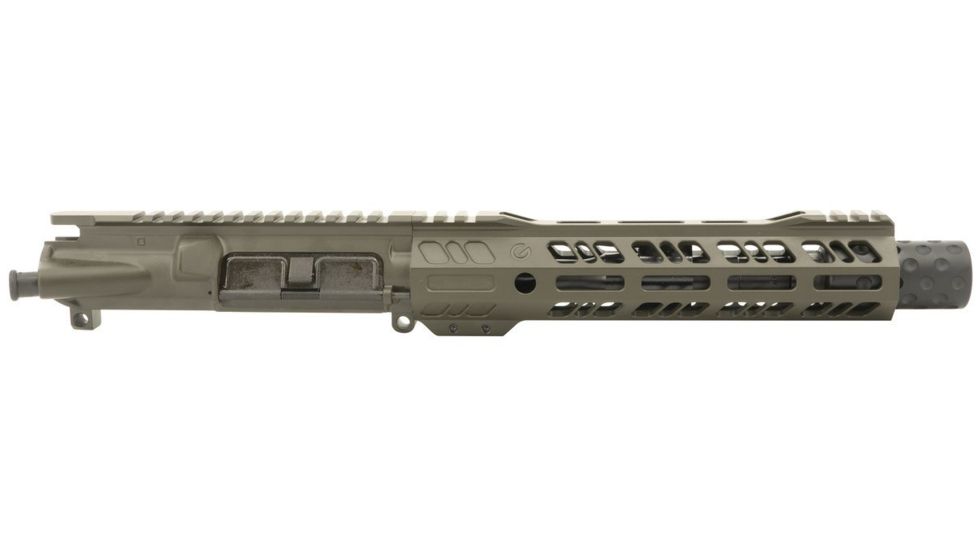 Grid Defense Complete Upper Receiver, .300 Blackout, 7.5 inch, Pistol Length, 4150 Light HBAR Barrel, 1-8 Twist, 9 inch Octagon M-LOK Hand Guard, Dimpled Flash Can, OD Green, GD75GDR9FCAN300OD