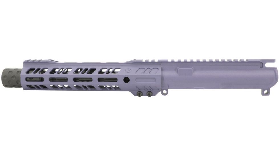 Grid Defense Complete Upper Receiver, .300 Blackout, 7.5 inch, Pistol Length, 4150 Light HBAR Barrel, 1-8 Twist, 9 inch Octagon M-LOK Hand Guard, Dimpled Flash Can, Tactical Grape, GD75GDR9FCAN300GRP