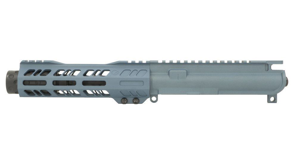 Grid Defense Complete Upper Receiver, 9mm 9x19 Para, 5.5 inch, 4150 Light HBAR Barrel, 1-10 Twist, 7 inch Octagon M-LOK Rail, Dimpled Flash Can, Blue Titanium, GD55GDR9FCAN9MMBT