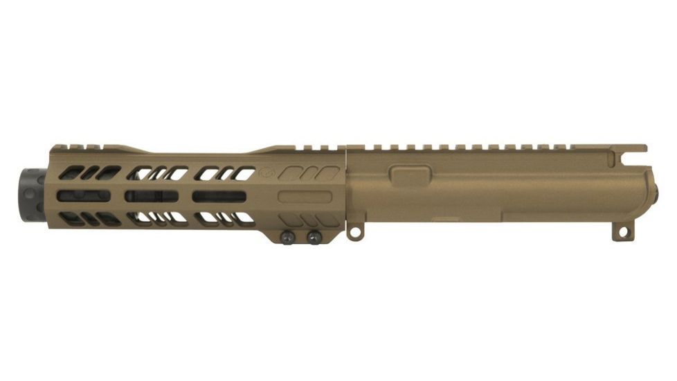Grid Defense Complete Upper Receiver, 9mm 9x19 Para, 5.5 inch, 4150 Light HBAR Barrel, 1-10 Twist, 7 inch Octagon M-LOK Rail, Dimpled Flash Can, Burnt Bronze, GD55GDR9FCAN9MMBB