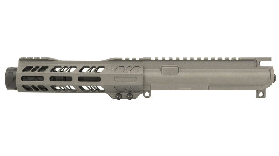 Grid Defense Complete Upper Receiver, 9mm 9x19 Para, 5.5 inch, 4150 Light HBAR Barrel, 1-10 Twist, 7 inch Octagon M-LOK Rail, Dimpled Flash Can, Tungsten Gray, GD55GDR9FCAN9MMTG