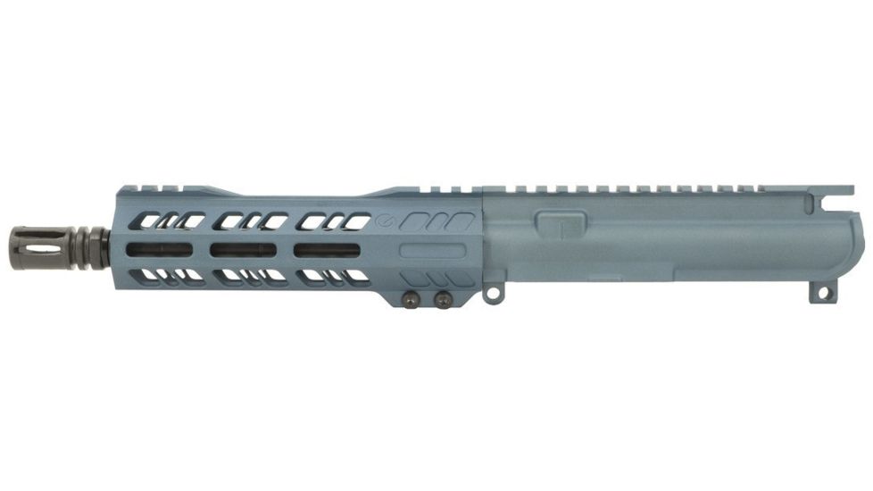 Grid Defense Complete Upper Receiver, 9mm 9x19 Para, 7.5 inch, 4150 Light HBAR Barrel, 1-10 Twist, 7 inch Octagon M-LOK Rail, A2 Flash Hider, Blue Titanium, GD75E7GDR9MMBT