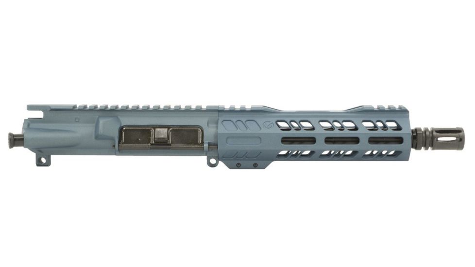 Grid Defense Complete Upper Receiver, 9mm 9x19 Para, 7.5 inch, 4150 Light HBAR Barrel, 1-10 Twist, 7 inch Octagon M-LOK Rail, A2 Flash Hider, Blue Titanium, GD75E7GDR9MMBT