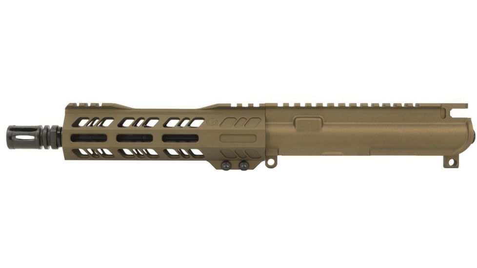 Grid Defense Complete Upper Receiver, 9mm 9x19 Para, 7.5 inch, 4150 Light HBAR Barrel, 1-10 Twist, 7 inch Octagon M-LOK Rail, A2 Flash Hider, Burnt Bronze, GD75E7GDR9MMBB