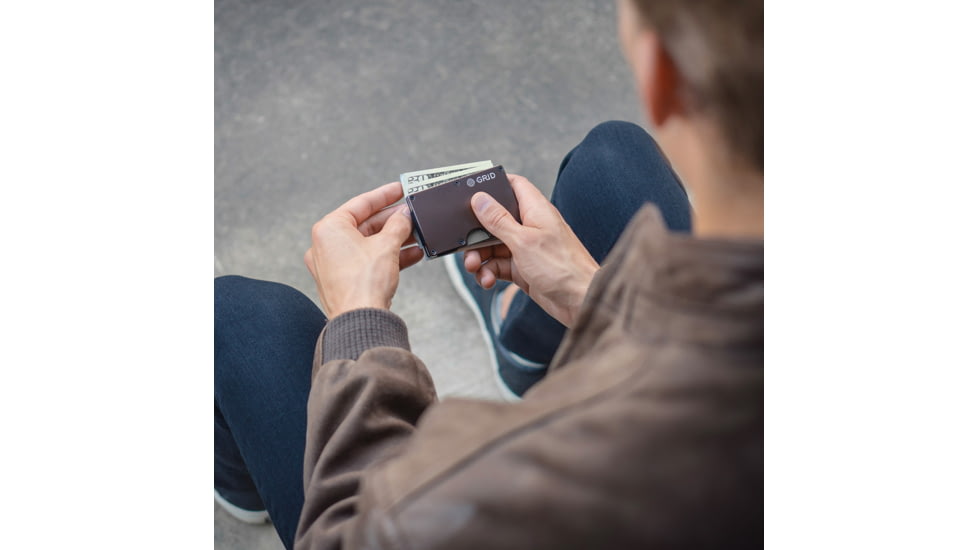 Grid Wallet Gunmetal Aluminum Wallet