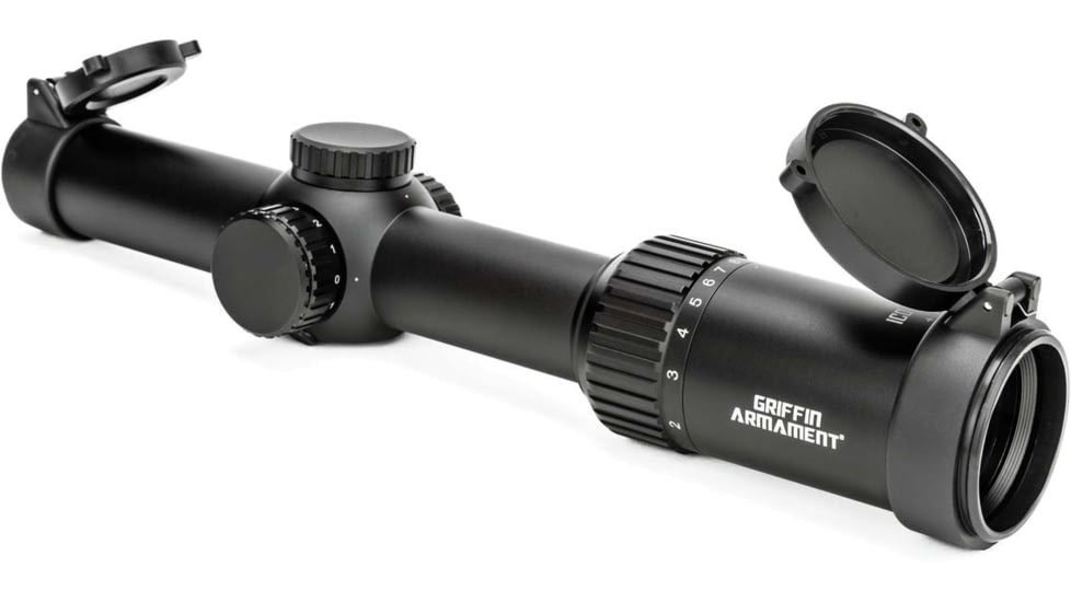 Griffin Armament ICO 1-8x28 Rifle Scope, First Focal Plane, MIL, Green, Black, 1-8ICO-CORG