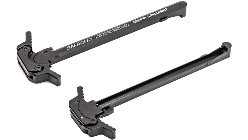 Griffin Armament SN-ACH 15, AR-15 Charging Hand, le, Ambidextrous, Forward-Facing Gas Vent, Anodized Finish, Black, SNACH15R3