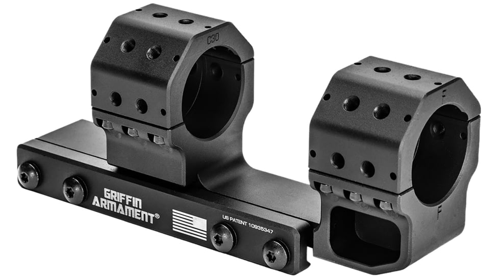 Griffin Armament Standard GPM Riflescope Mount, 34mm, 1.42in, 15MOA, Black, GSMC1425H34MM