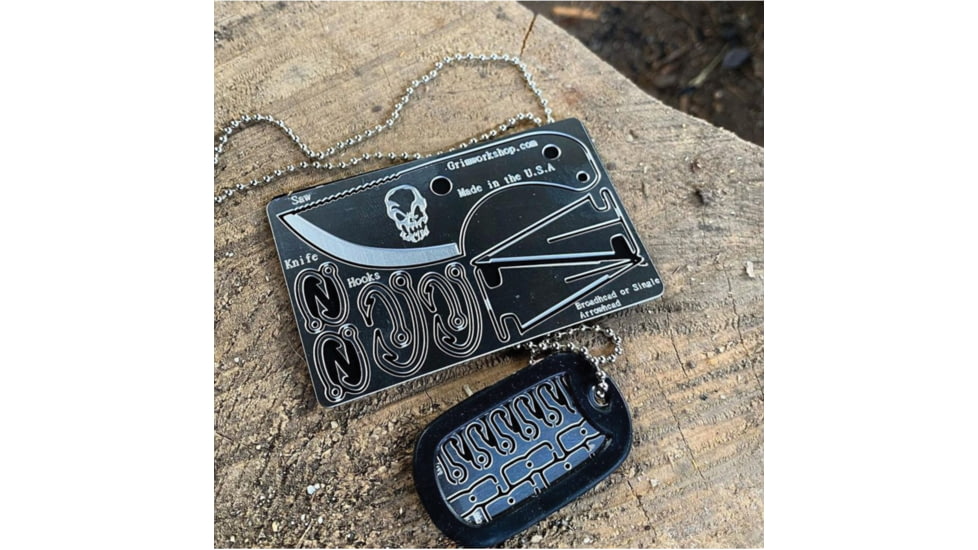 Grim Workshop Bushcraft Card, Surgical Grade Stainless Construction, 3.38in x 2.13in x 0.25in, GWBUSHCRD