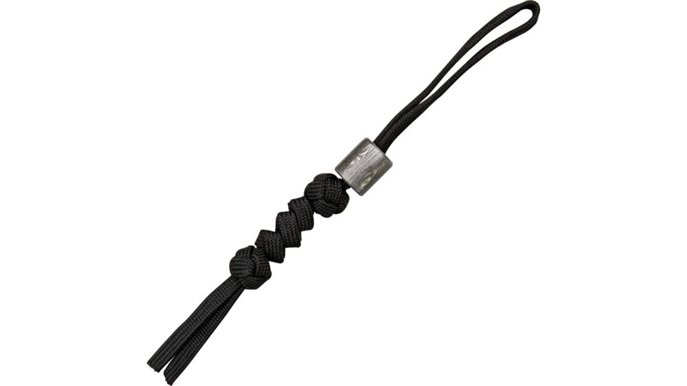 Grindworx Cylinder Damascus Bead w/ Black Cord Lanyard DA08