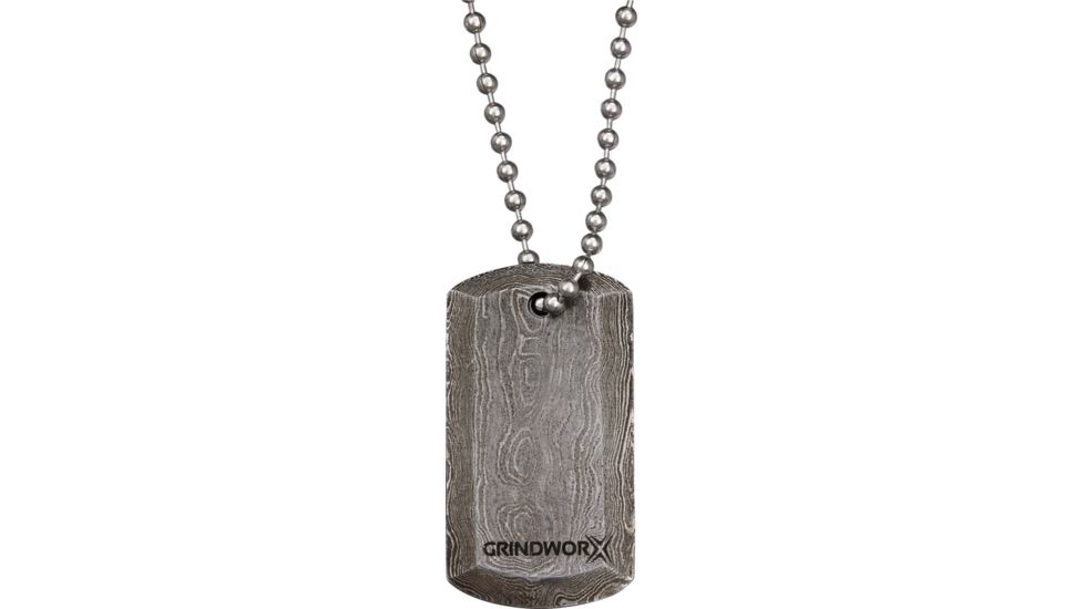 Grindworx Damascus Steel Dog Tag DA01