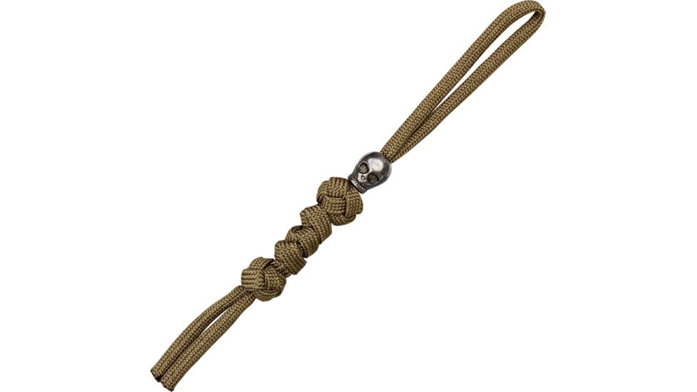 Grindworx Grey Metal Skull Bead w/ Tan Cord Lanyard DA10