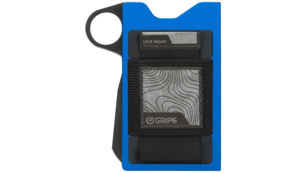 Grip6 Aluminum Loop Wallet Builder w/Black Wingman, Deep Blue, WLT-NEW-BLU-LP-RBLK