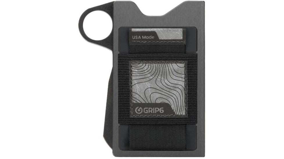 Grip6 Aluminum Loop Wallet Builder w/Black Wingman, Grey, WLT-NEW-GML-LP-RBLK