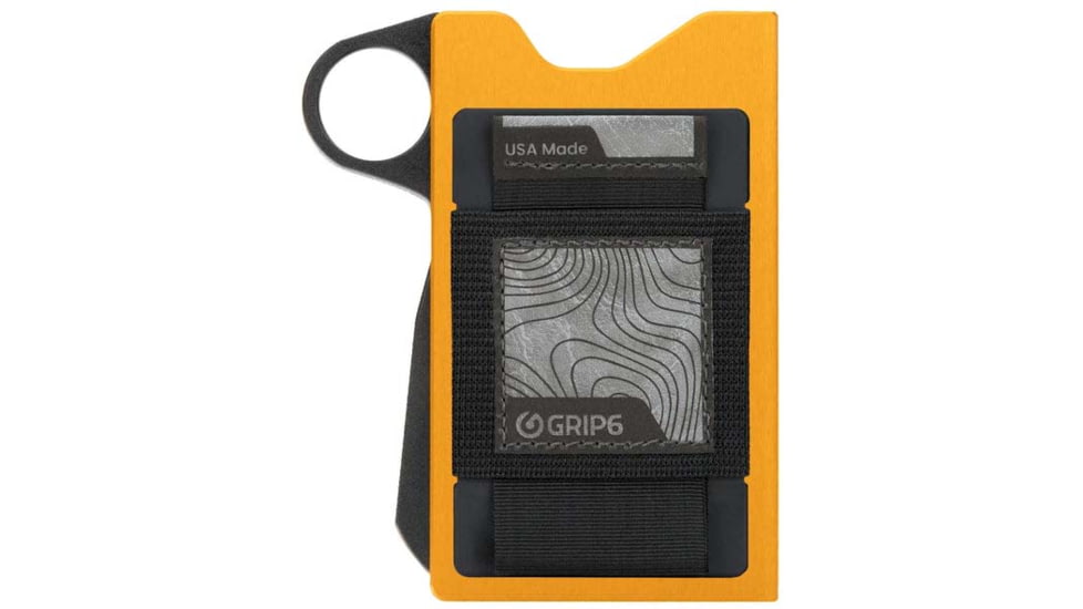 Grip6 Aluminum Loop Wallet Builder w/Black Wingman, Orange, WLT-NEW-FOX-LP-RBLK