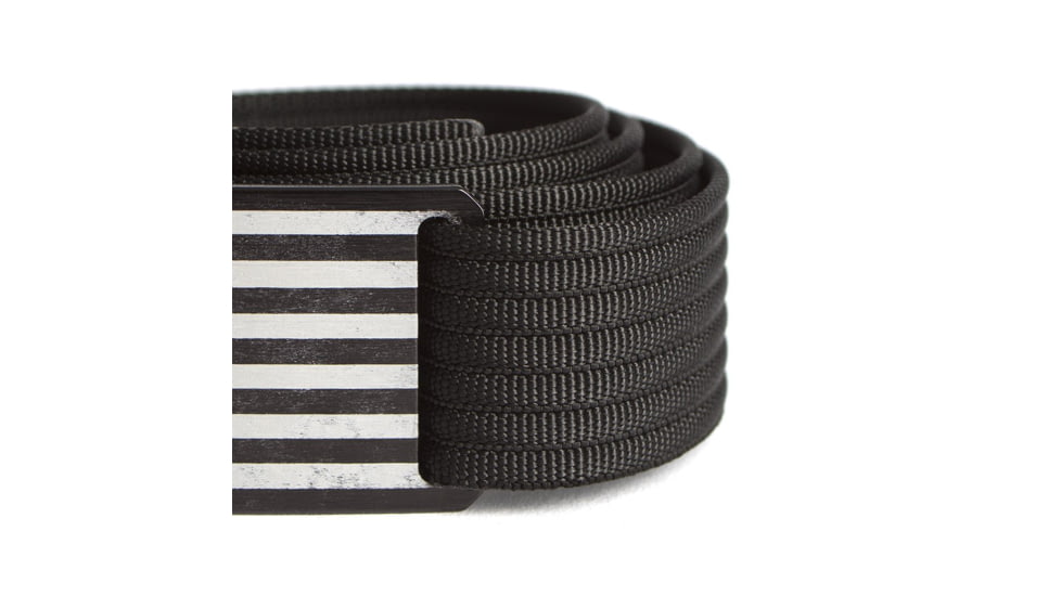 Grip6 Narrow Black Flag Buckle w/Black Strap, 36, NB-USA-NJA-LS-BLK-1.1-36