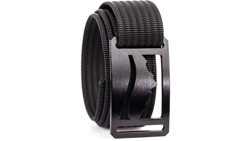 Grip6 Narrow Black Mountain Cut-Out Buckle w/Black Strap, 34, NB-WASATCH-NJA-LS-BLK-1.1-34