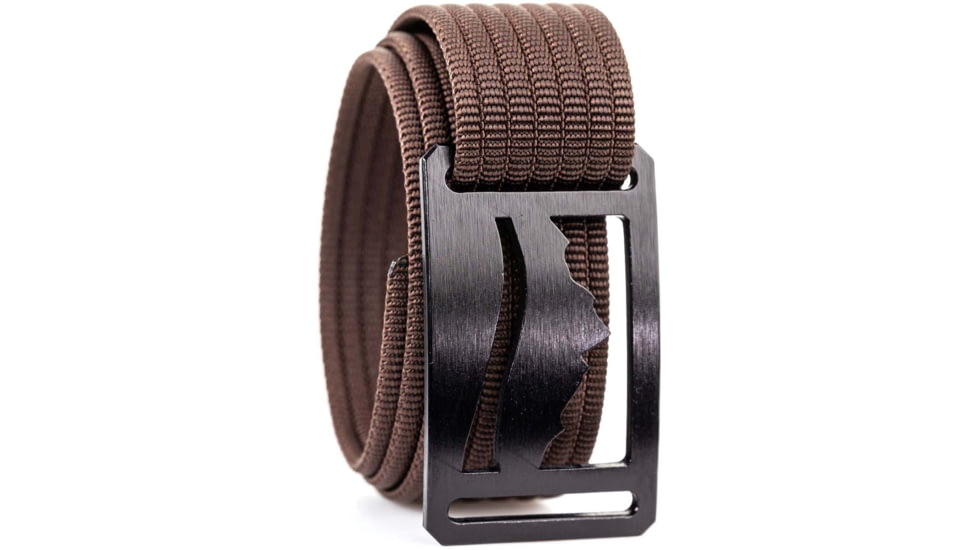 Grip6 Narrow Black Mountain Cut-Out Buckle w/Dark Brown Strap, 40, NB-WASATCH-NJA-LS-MOC-1.1-40