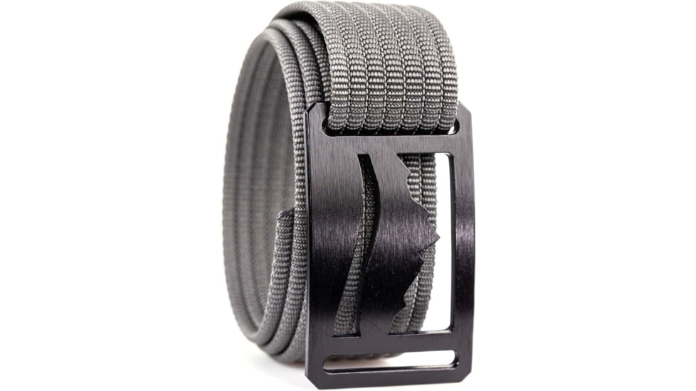 Grip6 Narrow Black Mountain Cut-Out Buckle w/Grey Strap, 42, NB-WASATCH-NJA-LS-GRY-1.1-42