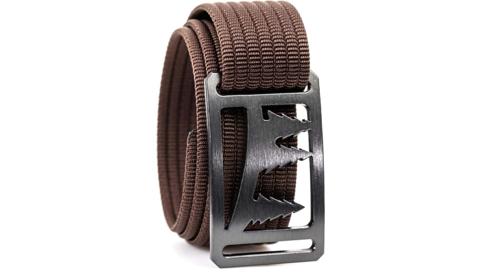 Grip6 Narrow Gunmetal Tree Cut-Out Buckle w/Dark Brown Strap, 28, NB-UINTA-GML-LS-MOC-1.1-28
