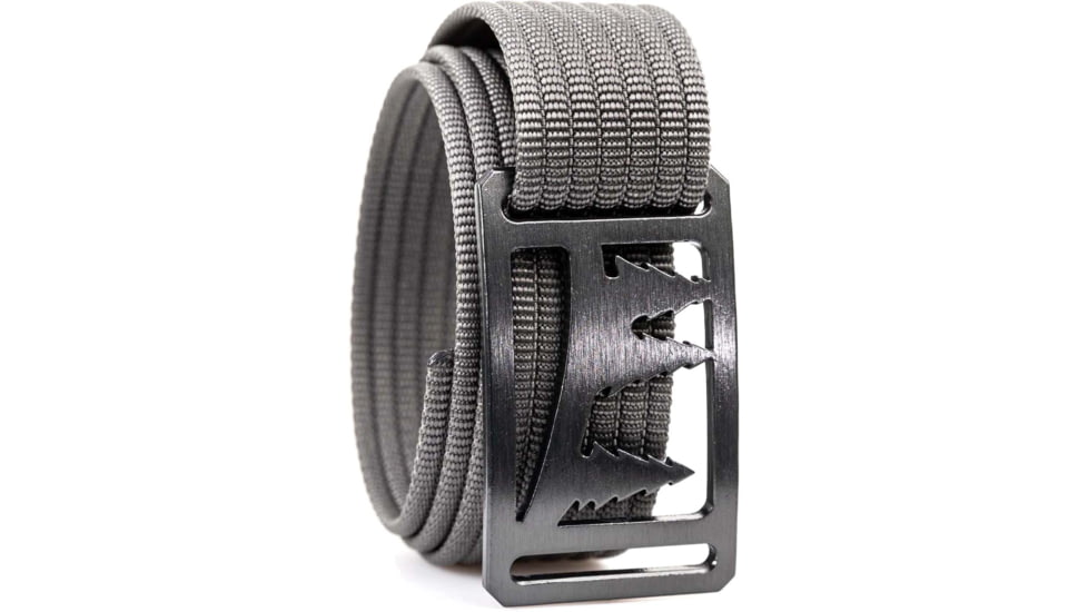 Grip6 Narrow Gunmetal Tree Cut-Out Buckle w/Grey Strap, 32, NB-UINTA-GML-LS-GRY-1.1-32