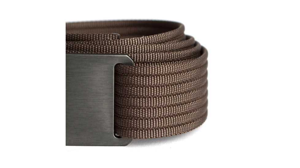 Grip6 Narrow Pine Gunmetal Buckle Belt w/Dark Brown Strap, 34, NB-PINE-GML-LS-MOC-1.1-34