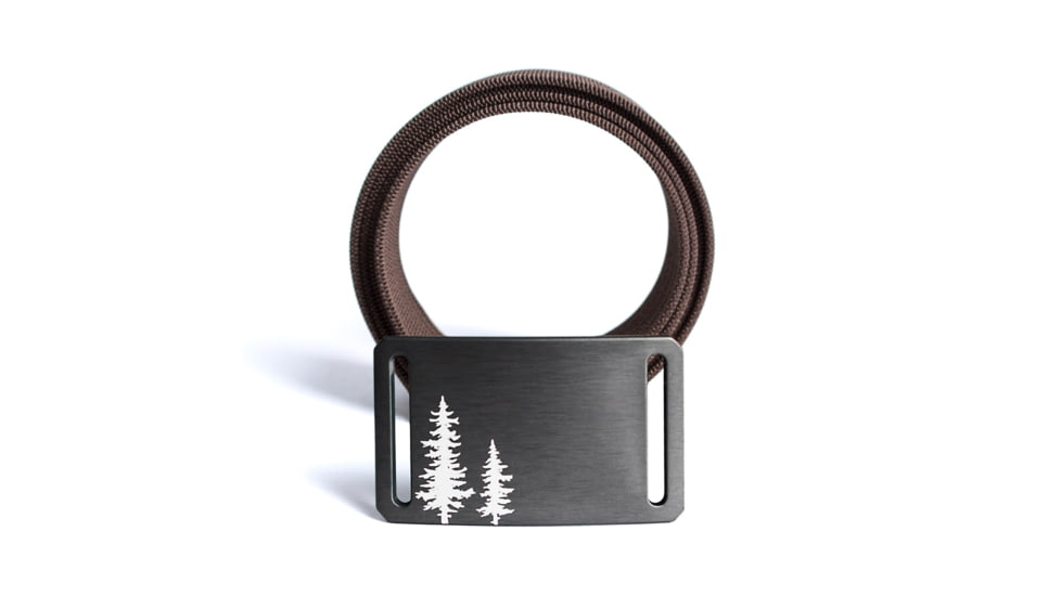 Grip6 Narrow Pine Gunmetal Buckle Belt w/Dark Brown Strap, 34, NB-PINE-GML-LS-MOC-1.1-34