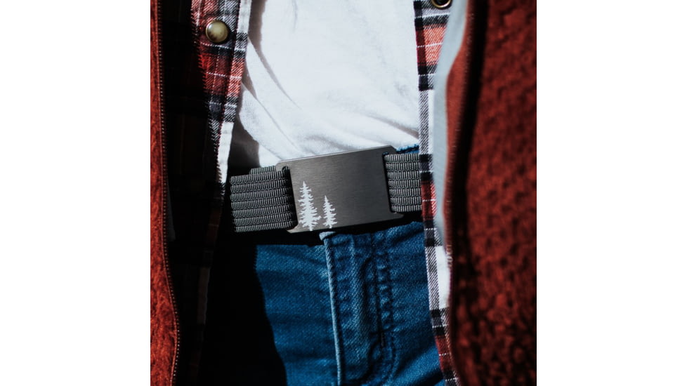 Grip6 Narrow Pine Gunmetal Buckle Belt w/Grey Strap, 34, NB-PINE-GML-LS-GRY-1.1-34