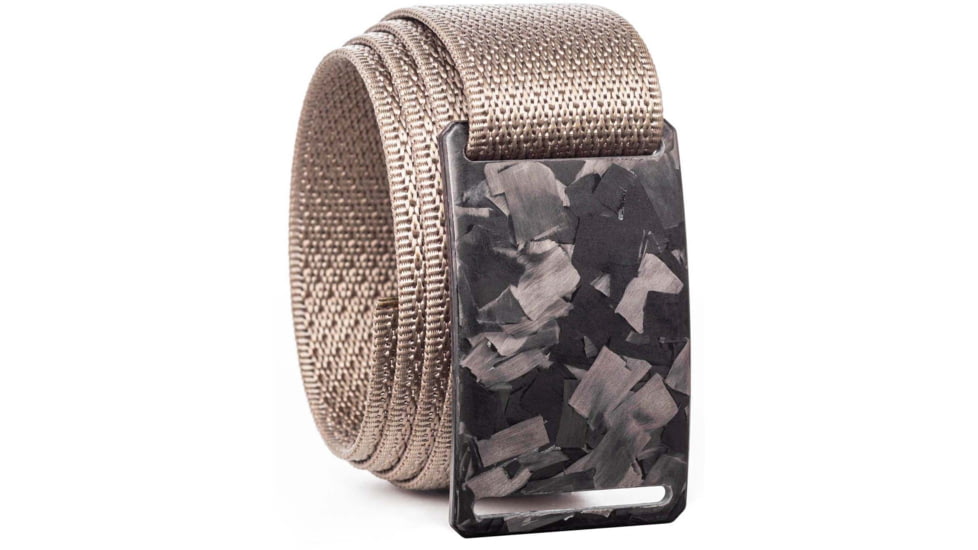 Grip6 Standard Non-Woven Carbon Fiber Buckle w/Brown Strap, Black/Brown, 44, SB-FORGED-CBF-ES-TMB-1.5-44