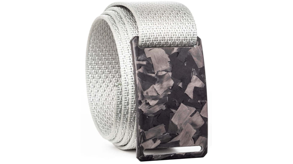 Grip6 Standard Non-Woven Carbon Fiber Buckle w/Silver Strap, Black/Silver, 40, SB-FORGED-CBF-ES-SLV-1.5-40