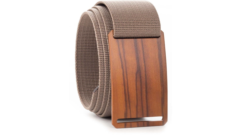 Grip6 Standard Olive Wood Buckle w/Brown Strap, 42, SB-OLIVE-MS-CUB-1.5-42