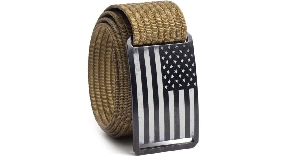 Grip6 Standard USA Black Flag Buckle w/Brown Strap, 32, SB-USA-NJA-MS-CUB-1.5-32