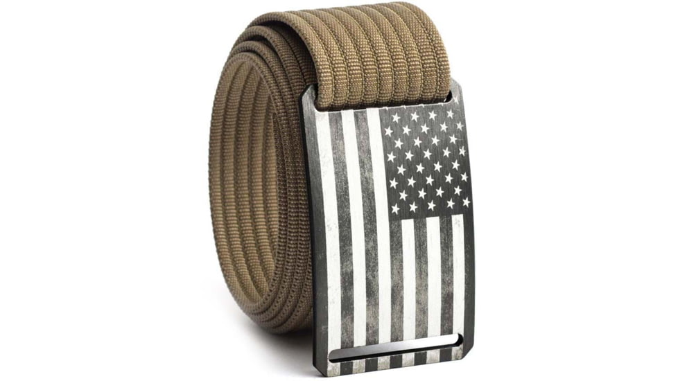 Grip6 Standard USA Grey Flag Buckle w/Brown Strap, OS, SB-USA-GML-MS-CUB-1.5-OS