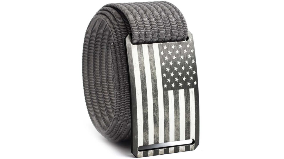 Grip6 Standard USA Grey Flag Buckle w/Grey Strap, 40, SB-USA-GML-MS-JET-1.5-40