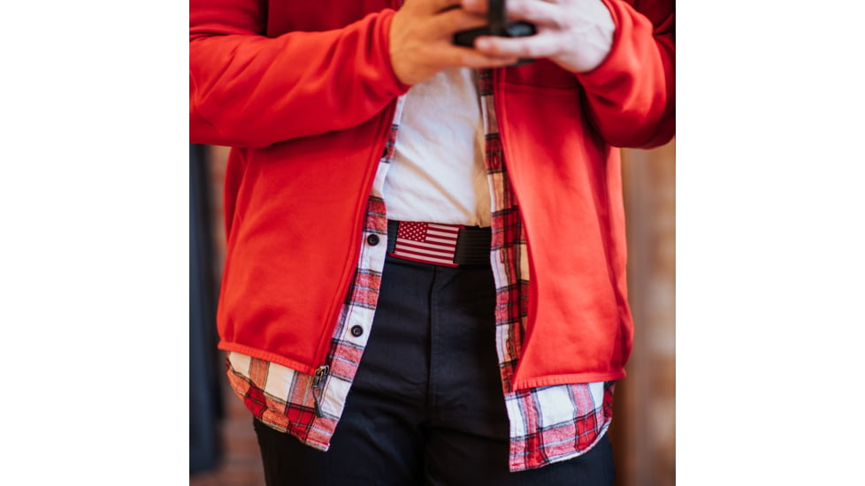 Grip6 Standard USA Red Flag Buckle w/Black Strap, 44, SB-USA-EMB-MS-JET-1.5-44