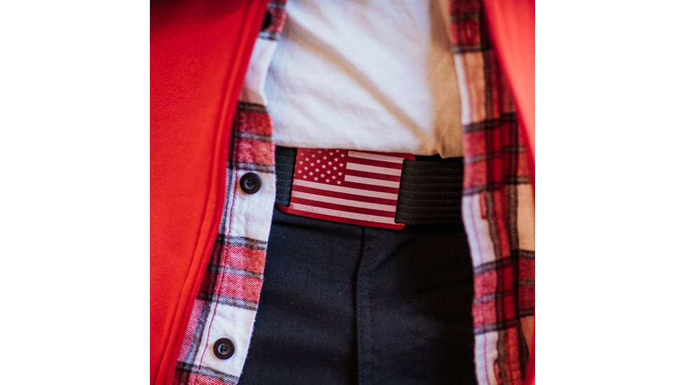Grip6 Standard USA Red Flag Buckle w/Black Strap, 44, SB-USA-EMB-MS-JET-1.5-44