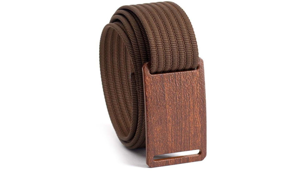 Grip6 Standard Walnut Wood Buckle w/Khaki Strap, 44, SB-WALNUT-LS-KHA-1.5-44
