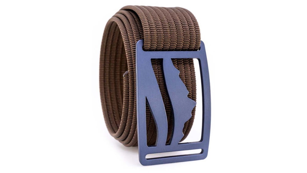 Grip6 Standard Wasatch Blue Steel Buckle w/Brown Strap, 34, SB-WASATCH-BST-MS-CUB-1.5-34